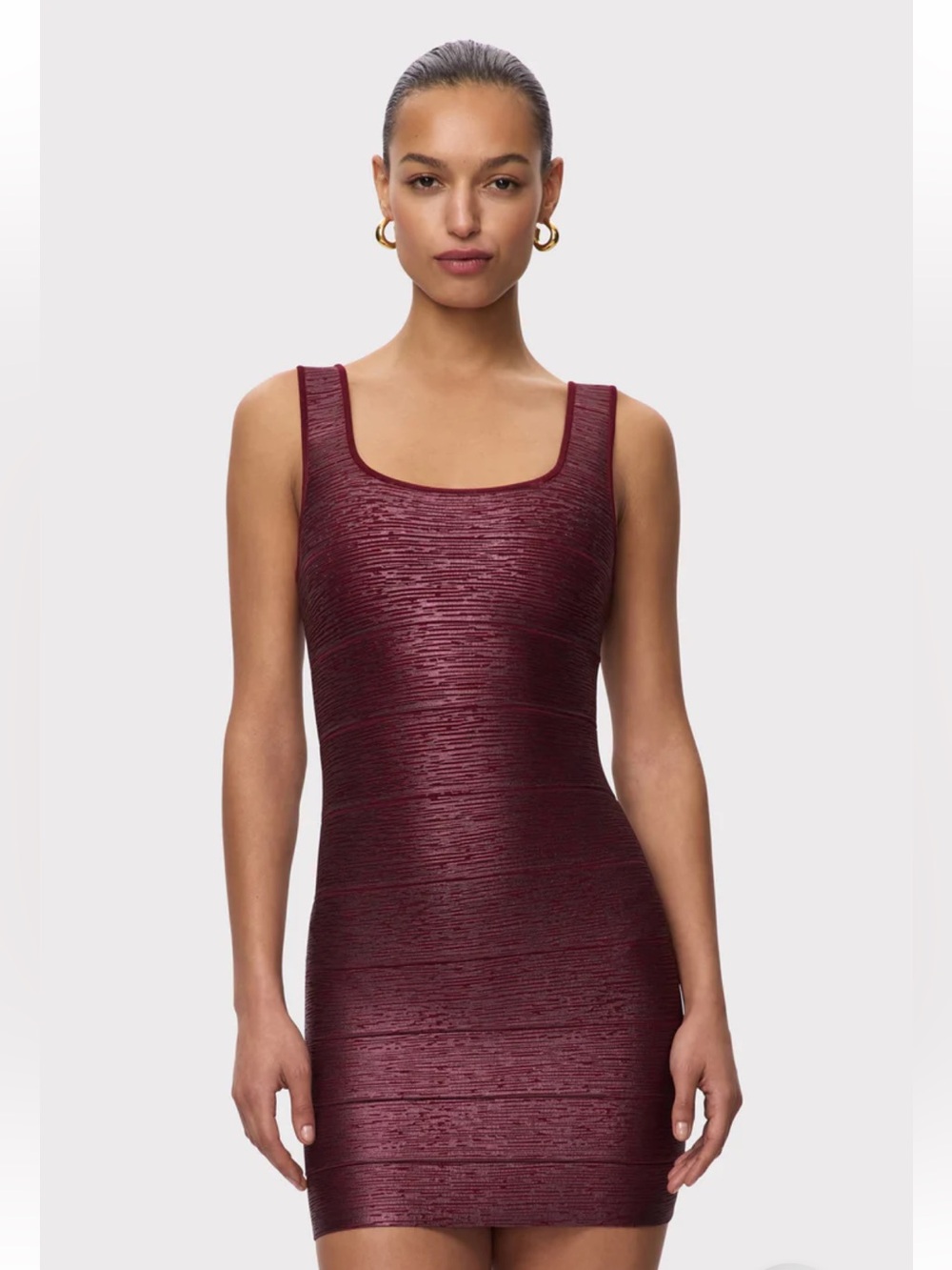 Herve Leger Rich Burgundy Mini Dress